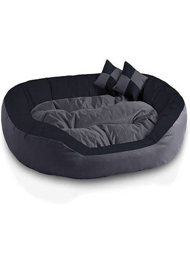 gorgeous Super Soft Reversable Dual (Dog and Cat Bed)-Small (Black-Grey, 3XL) - Image 1